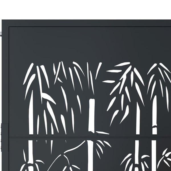 vidaXL Garden Gate Anthracite 100x125 cm Steel Bamboo Design