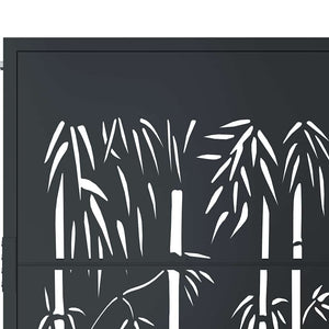 vidaXL Garden Gate Anthracite 100x150 cm Steel Bamboo Design