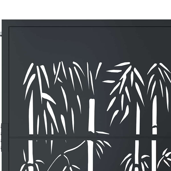 vidaXL Garden Gate Anthracite 100x150 cm Steel Bamboo Design