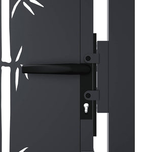 vidaXL Garden Gate Anthracite 100x150 cm Steel Bamboo Design