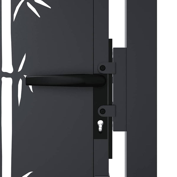 vidaXL Garden Gate Anthracite 100x150 cm Steel Bamboo Design