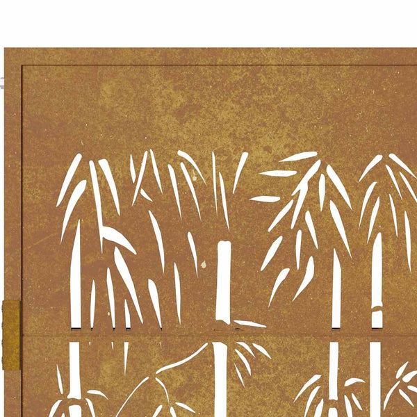vidaXL Garden Gate 100x75 cm Corten Steel Bamboo Design