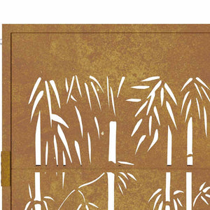 vidaXL Garden Gate 100x100 cm Corten Steel Bamboo Design