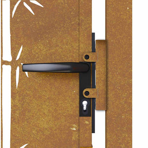 vidaXL Garden Gate 100x100 cm Corten Steel Bamboo Design