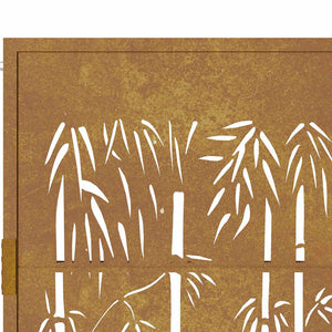 vidaXL Garden Gate 100x125 cm Corten Steel Bamboo Design