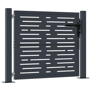 vidaXL Garden Gate Anthracite 100x75 cm Steel Square Design