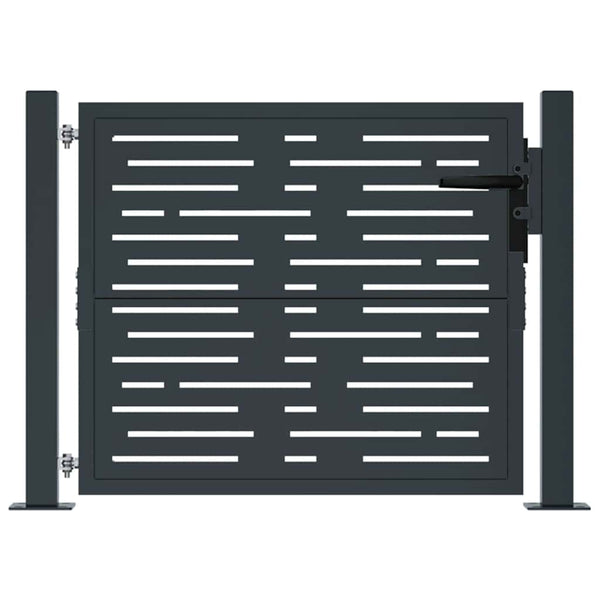 vidaXL Garden Gate Anthracite 100x75 cm Steel Square Design