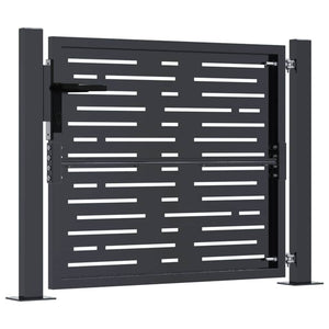 vidaXL Garden Gate Anthracite 100x75 cm Steel Square Design