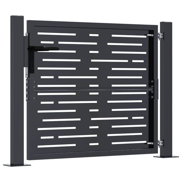 vidaXL Garden Gate Anthracite 100x75 cm Steel Square Design