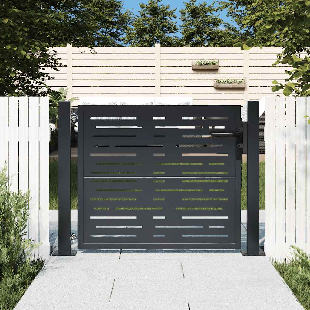 vidaXL Garden Gate Anthracite 100x75 cm Steel Square Design