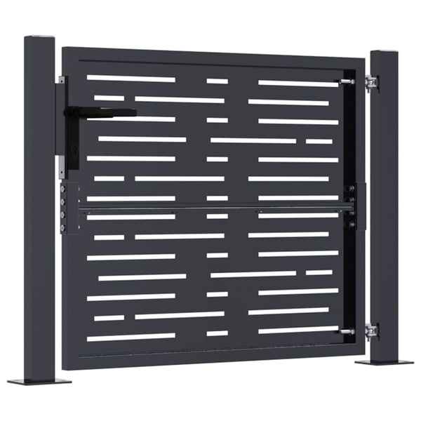 vidaXL Garden Gate Anthracite 100x100 cm Steel Square Design