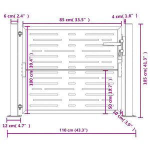 vidaXL Garden Gate Anthracite 100x100 cm Steel Square Design