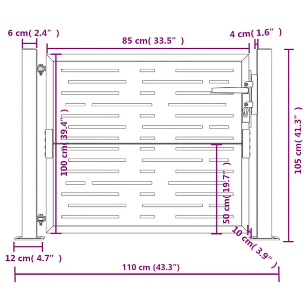 vidaXL Garden Gate Anthracite 100x100 cm Steel Square Design
