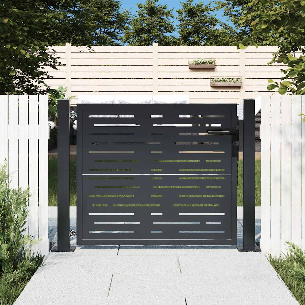 vidaXL Garden Gate Anthracite 100x100 cm Steel Square Design