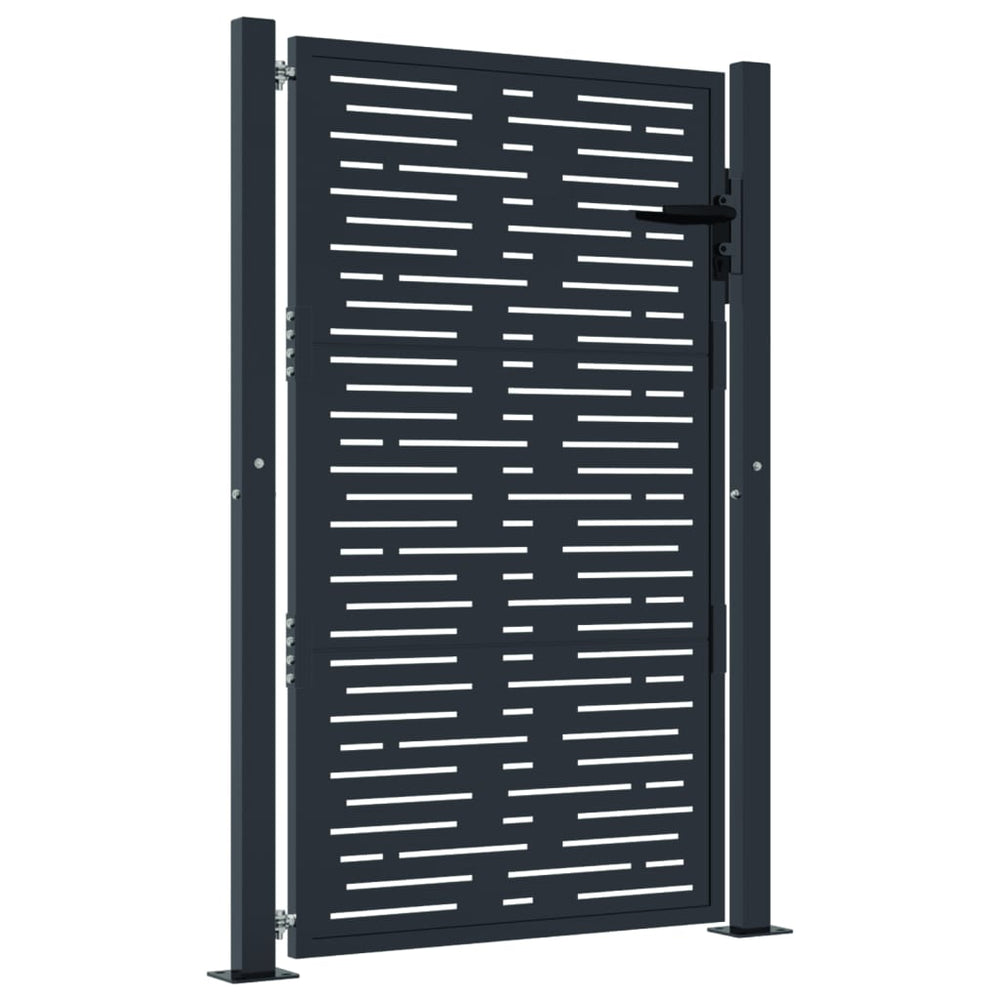 vidaXL Garden Gate Anthracite 100x125 cm Steel Square Design