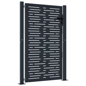 vidaXL Garden Gate Anthracite 100x150 cm Steel Square Design