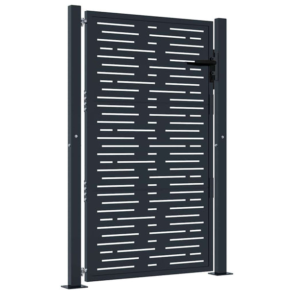 vidaXL Garden Gate Anthracite 100x150 cm Steel Square Design
