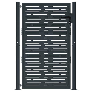 vidaXL Garden Gate Anthracite 100x150 cm Steel Square Design