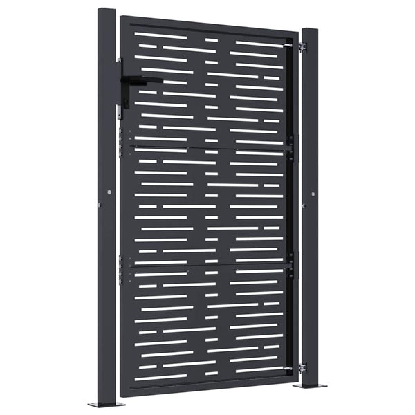 vidaXL Garden Gate Anthracite 100x150 cm Steel Square Design