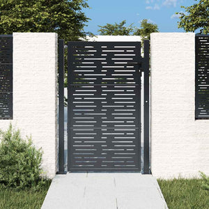 vidaXL Garden Gate Anthracite 100x150 cm Steel Square Design