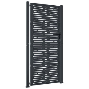 vidaXL Garden Gate Anthracite 100x175 cm Steel Square Design