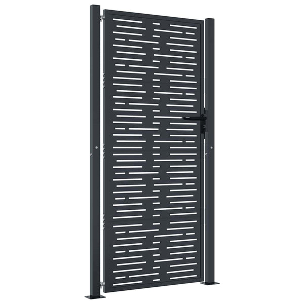 vidaXL Garden Gate Anthracite 100x175 cm Steel Square Design