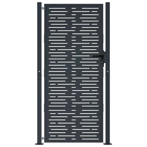 vidaXL Garden Gate Anthracite 100x175 cm Steel Square Design