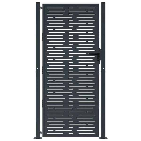 vidaXL Garden Gate Anthracite 100x175 cm Steel Square Design