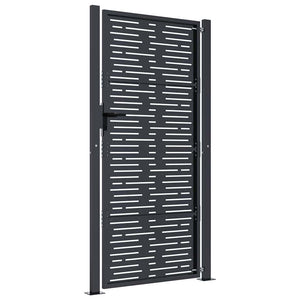 vidaXL Garden Gate Anthracite 100x175 cm Steel Square Design