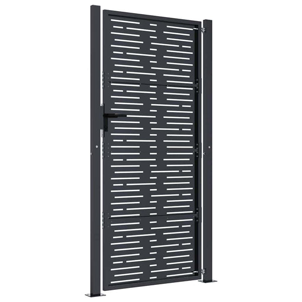 vidaXL Garden Gate Anthracite 100x175 cm Steel Square Design