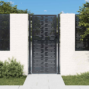 vidaXL Garden Gate Anthracite 100x175 cm Steel Square Design