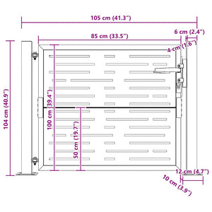 vidaXL Garden Gate 100x100 cm Corten Steel Square Design