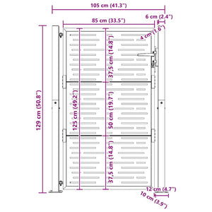 vidaXL Garden Gate 100x125 cm Corten Steel Square Design