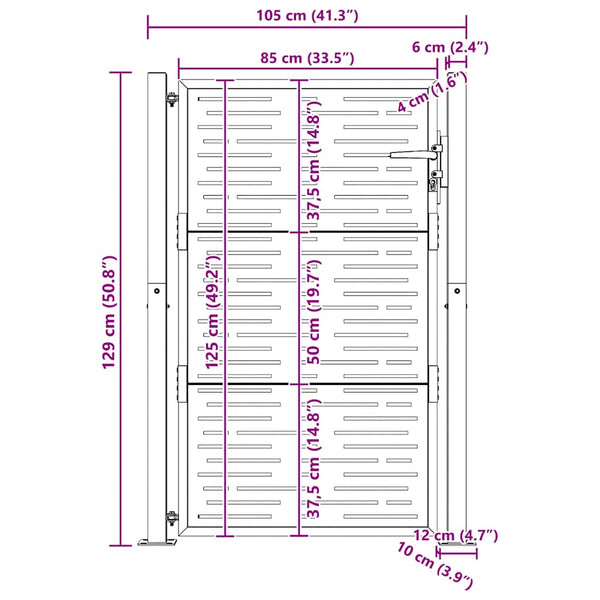 vidaXL Garden Gate 100x125 cm Corten Steel Square Design