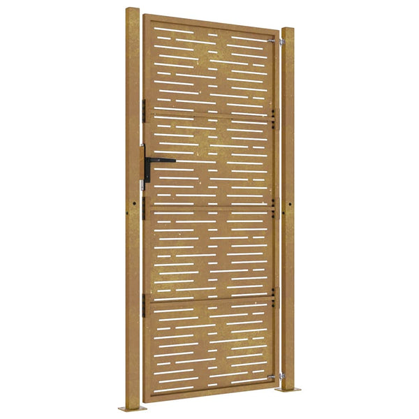 vidaXL Garden Gate 100x200 cm Corten Steel Square Design