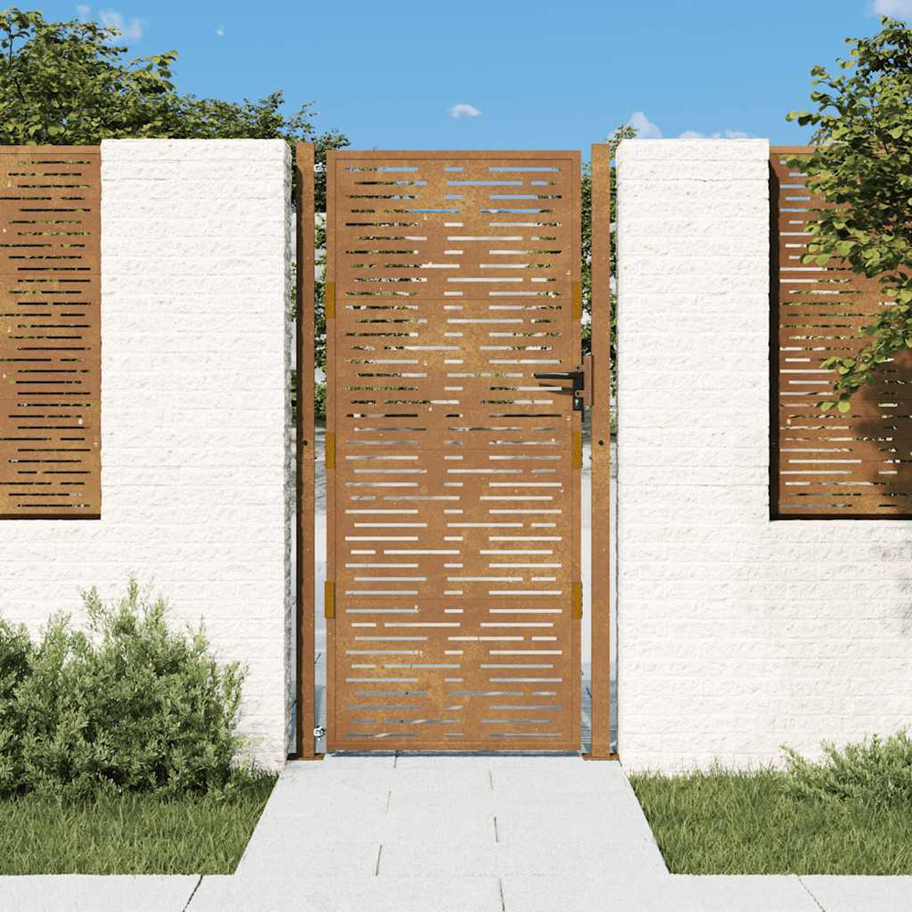 vidaXL Garden Gate 100x200 cm Corten Steel Square Design