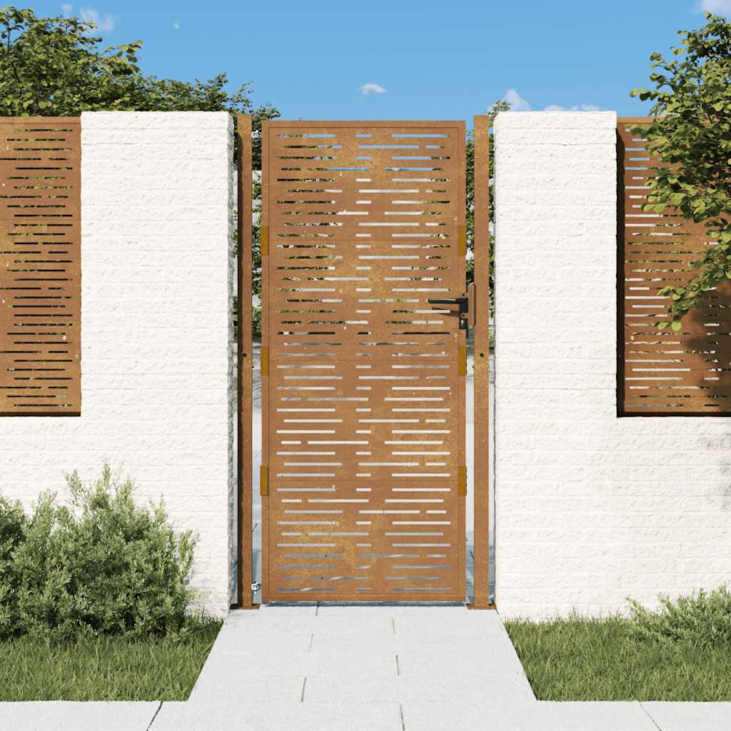 vidaXL Garden Gate 100x200 cm Corten Steel Square Design
