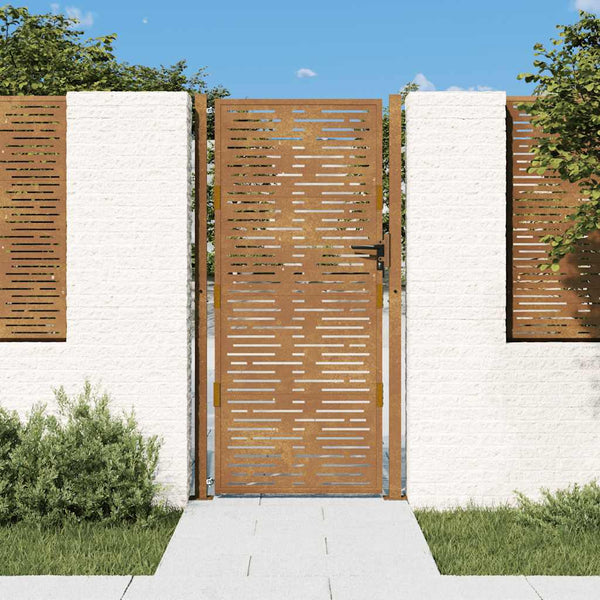 vidaXL Garden Gate 100x200 cm Corten Steel Square Design