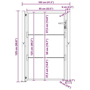 vidaXL Garden Gate 100x125 cm Corten Steel