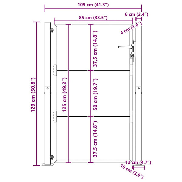 vidaXL Garden Gate 100x125 cm Corten Steel