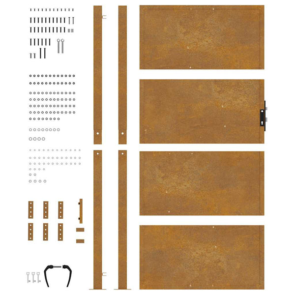 vidaXL Garden Gate 100x200 cm Corten Steel