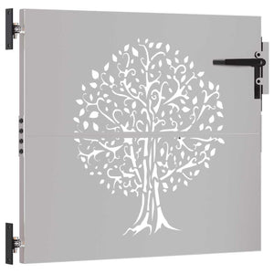 vidaXL Garden Gate 85x100 cm Corten Steel Tree Design