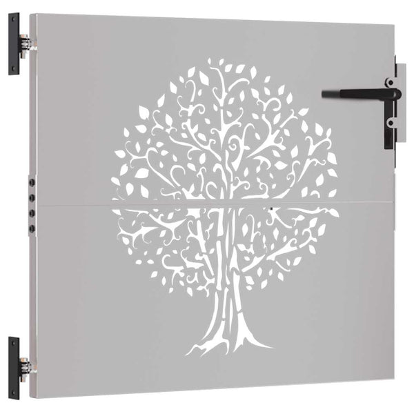 vidaXL Garden Gate 85x100 cm Corten Steel Tree Design