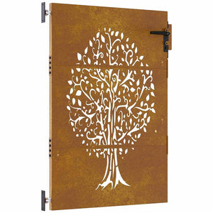 vidaXL Garden Gate 85x125 cm Corten Steel Tree Design