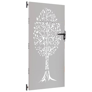 vidaXL Garden Gate 85x175 cm Corten Steel Tree Design
