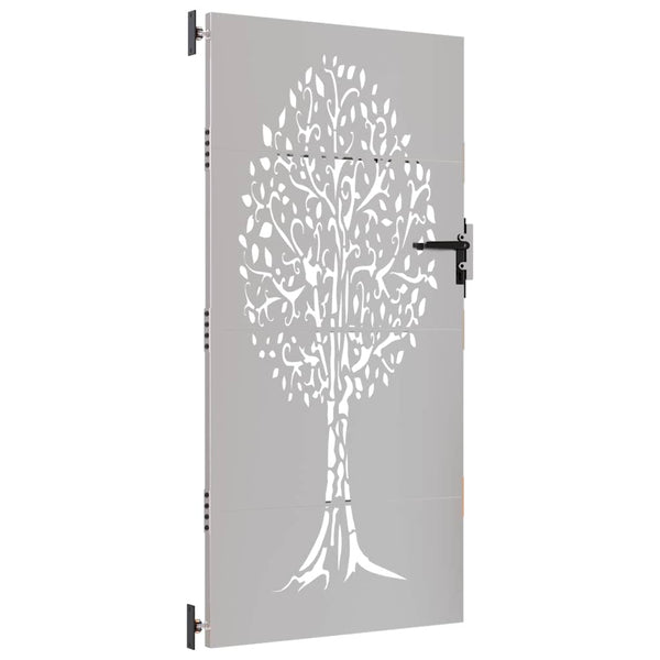 vidaXL Garden Gate 85x175 cm Corten Steel Tree Design