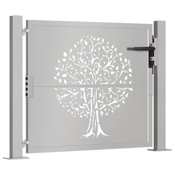 vidaXL Garden Gate 100x100 cm Corten Steel Tree Design