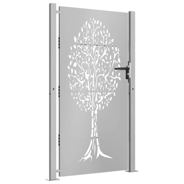 vidaXL Garden Gate 100x175 cm Corten Steel Tree Design