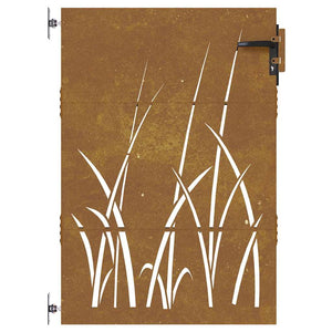 vidaXL Garden Gate 85x150 cm Corten Steel Grass Design