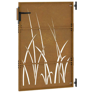 vidaXL Garden Gate 85x150 cm Corten Steel Grass Design